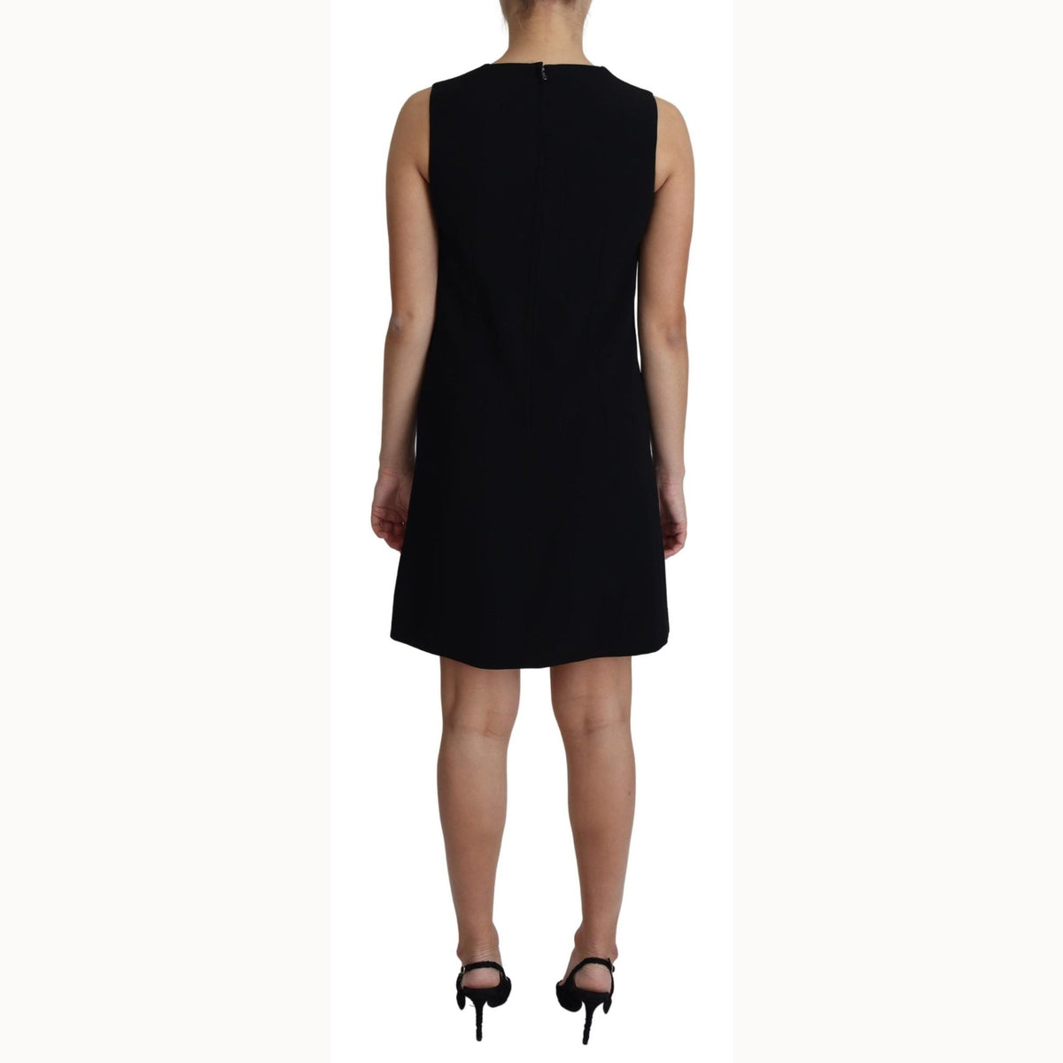 Dolce & Gabbana Black Viscose Stretch A-line Shift Mini Dress