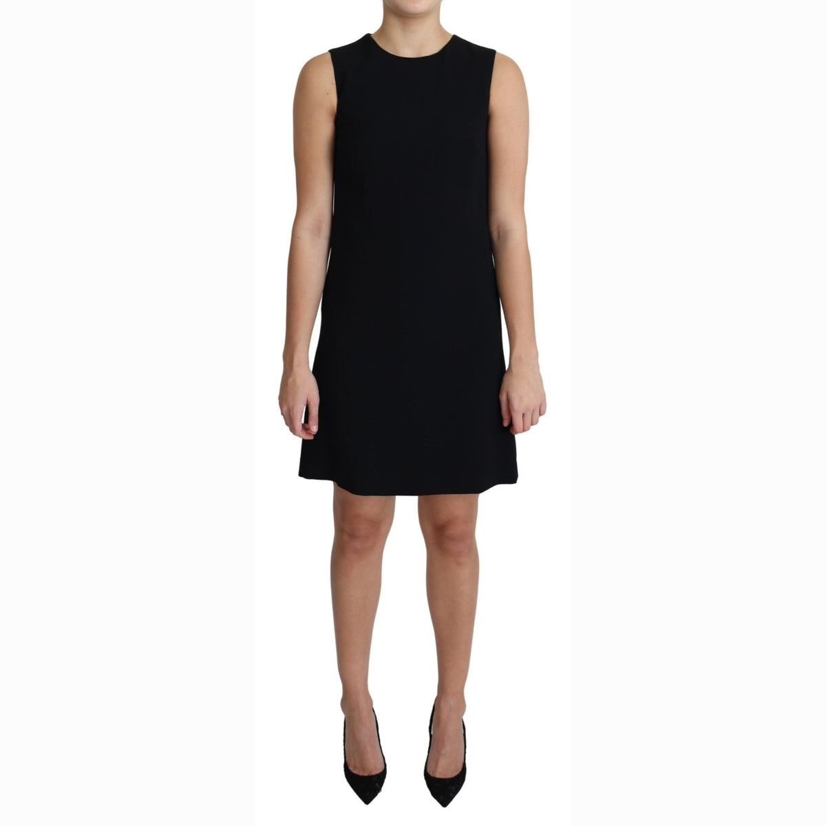 Dolce & Gabbana Black Viscose Stretch A-line Shift Mini Dress