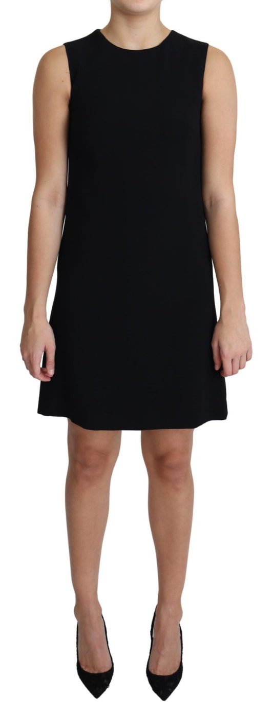 Dolce & Gabbana Black Viscose Stretch A-line Shift Mini Dress Dolce & Gabbana