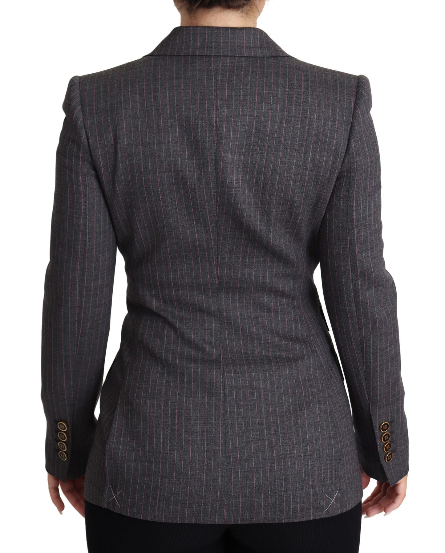Dolce & Gabbana Gray Single Breasted Fitted Blazer Wool Jacket Dolce & Gabbana