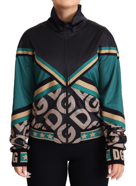 Dolce & Gabbana Multicolor DG Logo Mania Track Bomber Jacket Dolce & Gabbana