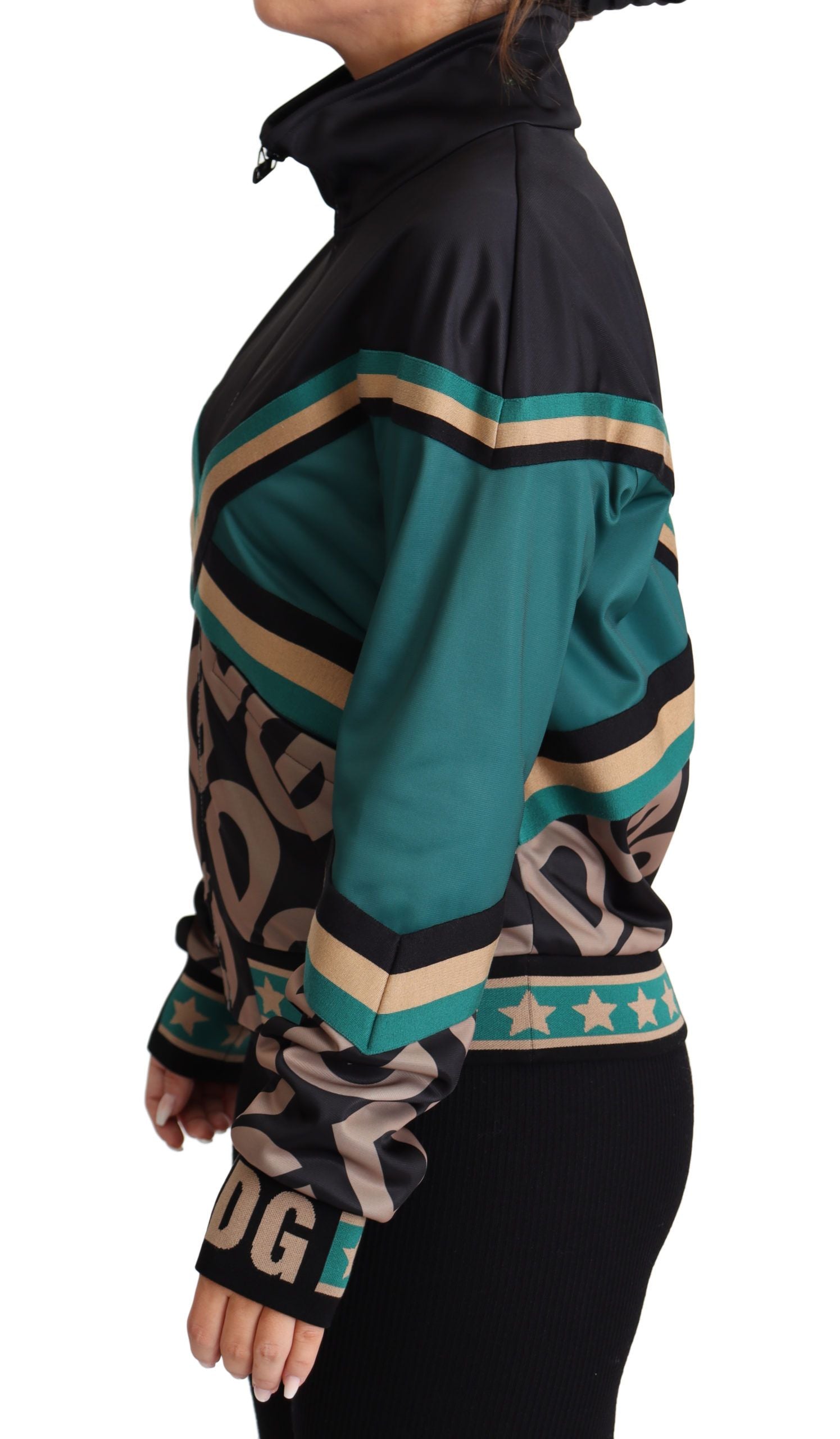 Dolce & Gabbana Multicolor DG Logo Mania Track Bomber Jacket Dolce & Gabbana