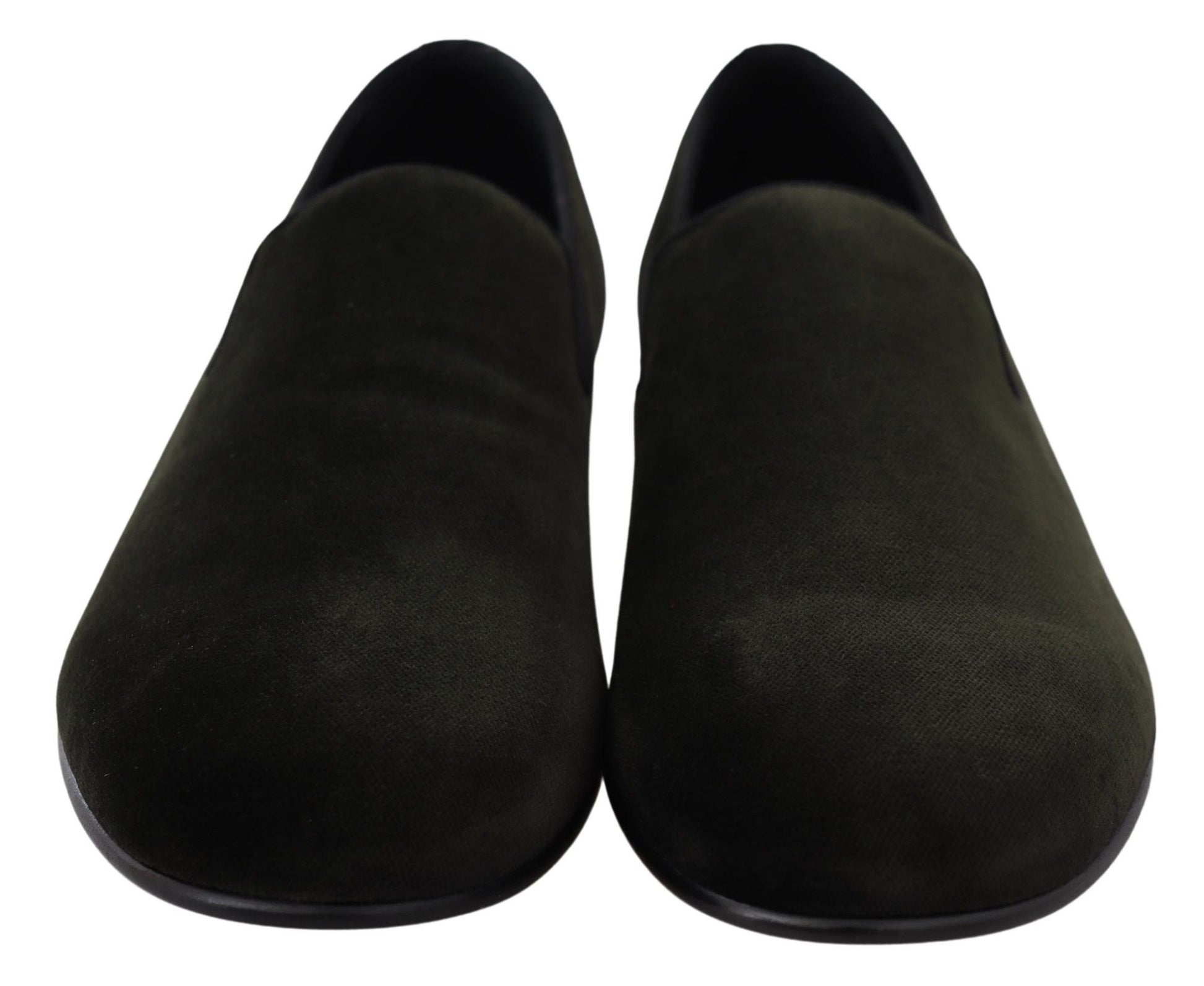 Dolce & Gabbana Green Velvet Slip On Mens Loafers Shoes Dolce & Gabbana