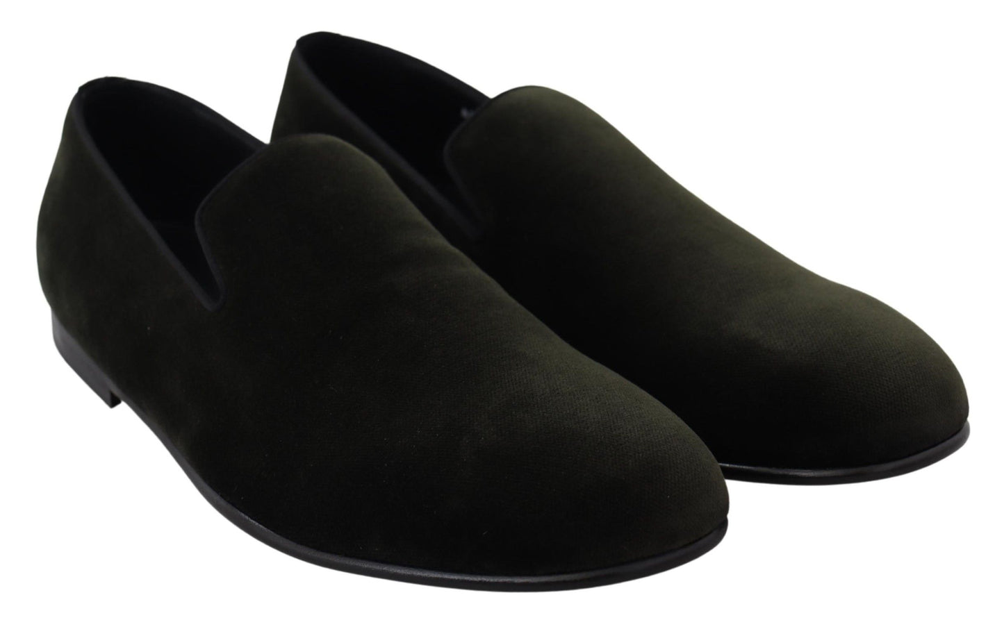 Dolce & Gabbana Green Velvet Slip On Mens Loafers Shoes Dolce & Gabbana