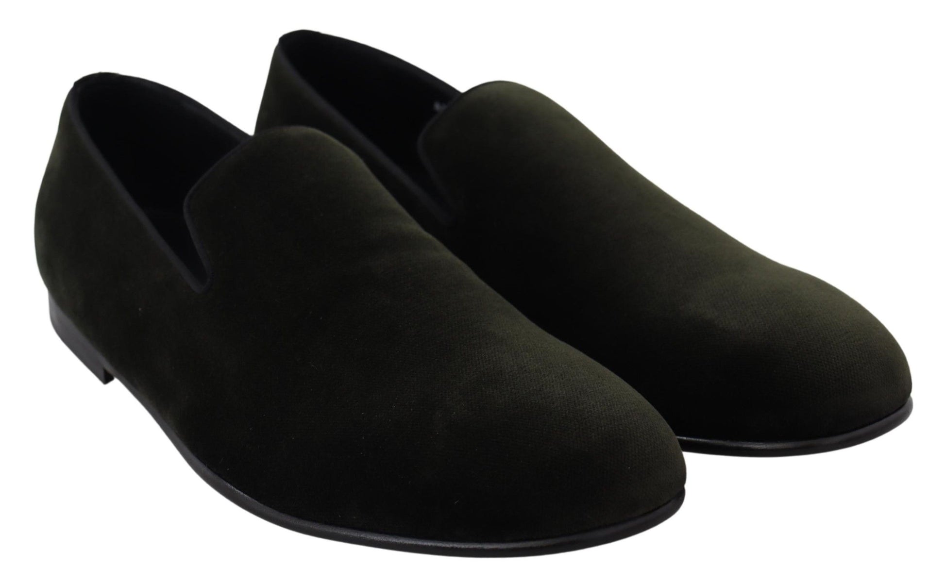 Dolce & Gabbana Green Velvet Slip On Mens Loafers Shoes Dolce & Gabbana