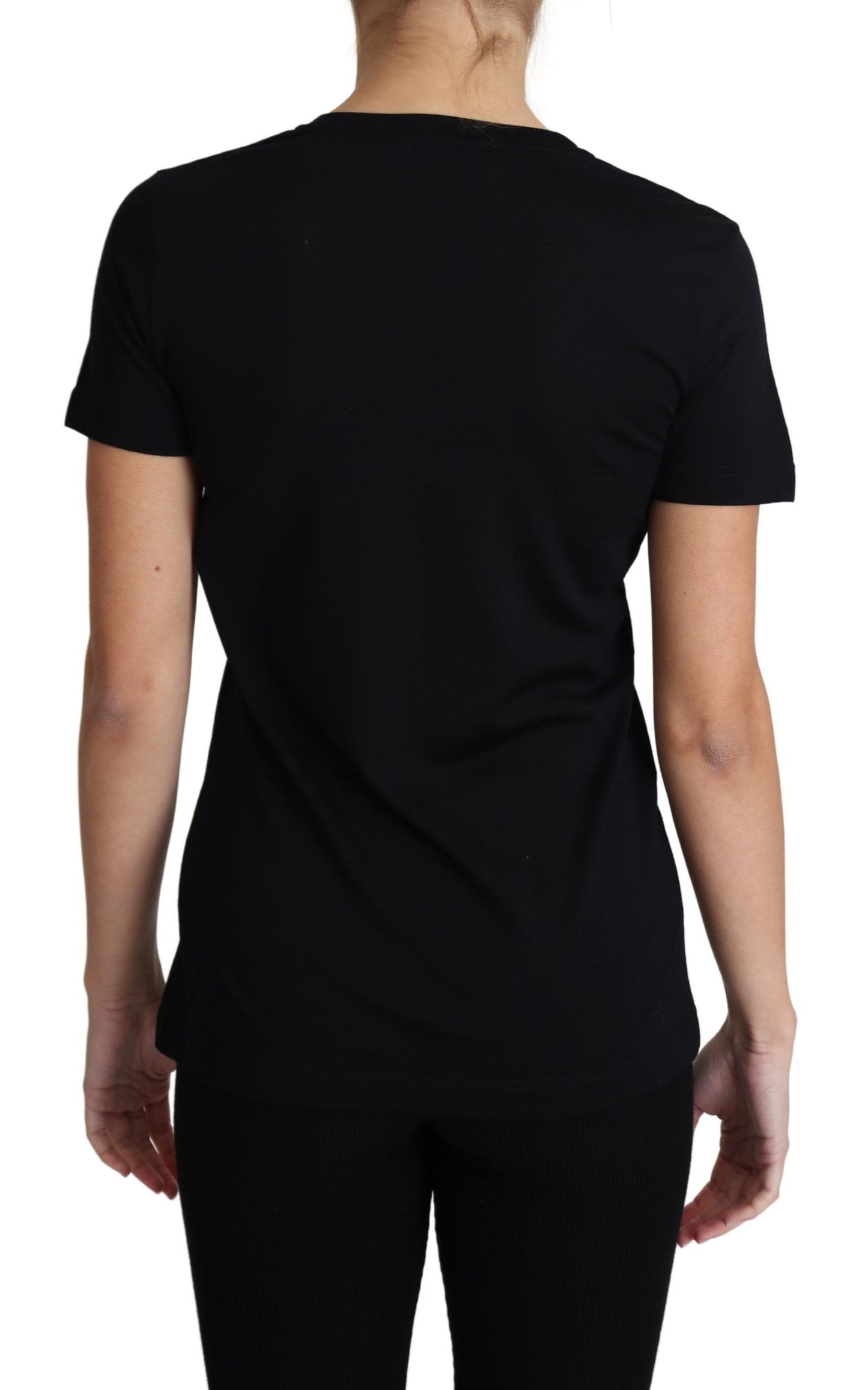 Dolce & Gabbana Black Wool Round Neck Short Sleeves T-shirt Dolce & Gabbana