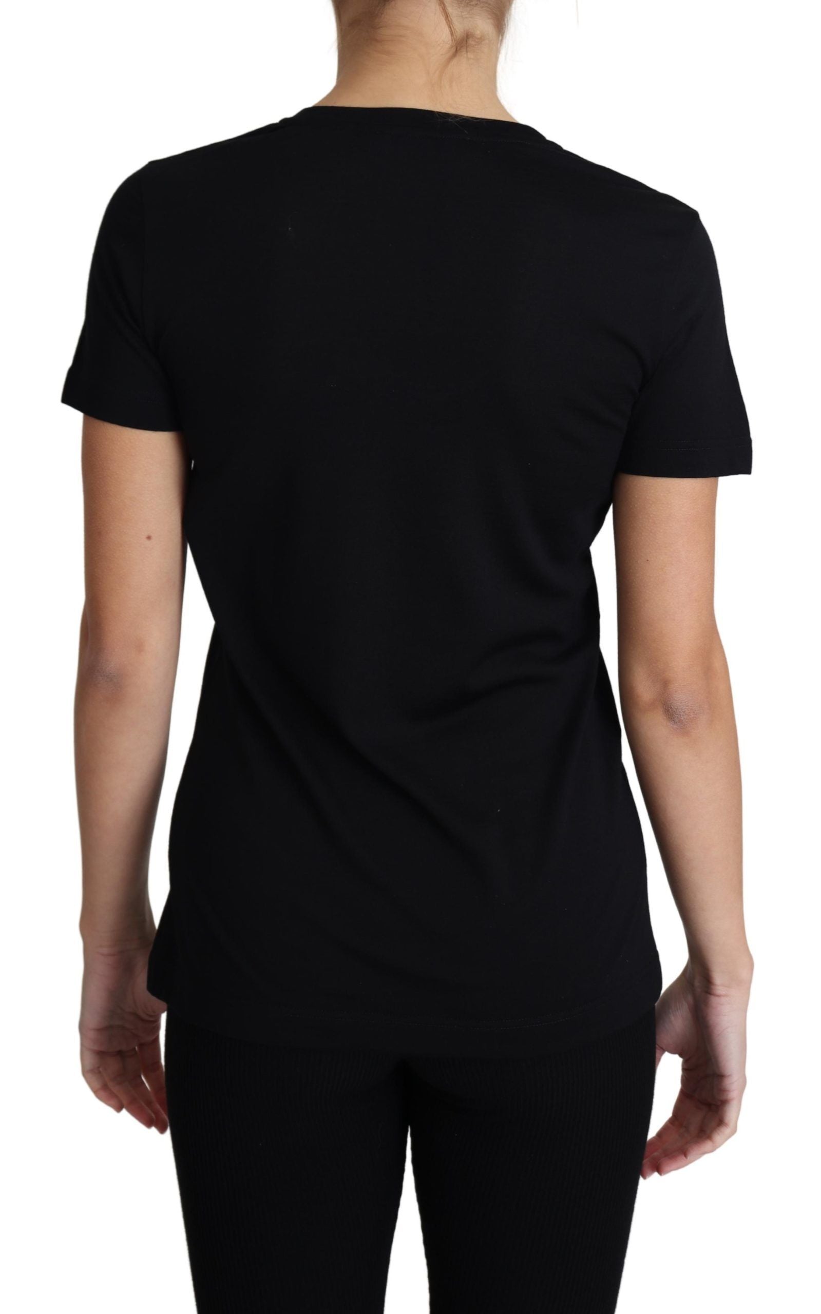 Dolce & Gabbana Black Wool Round Neck Short Sleeves T-shirt Dolce & Gabbana