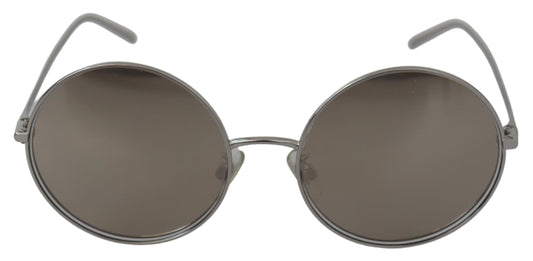 Dolce & Gabbana Silver Plated Round Gray Le nses Women Sunglasses Dolce & Gabbana
