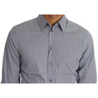Dolce & Gabbana Gray Dotted Semi Fitted Formal SICILIA Shirt