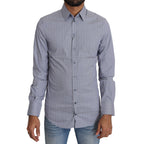 Dolce & Gabbana Gray Dotted Semi Fitted Formal SICILIA Shirt
