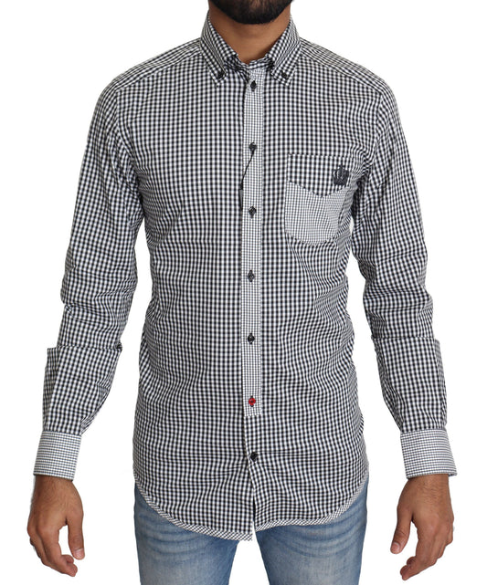 Dolce & Gabbana Black White Checkered Casual Shirt Dolce & Gabbana