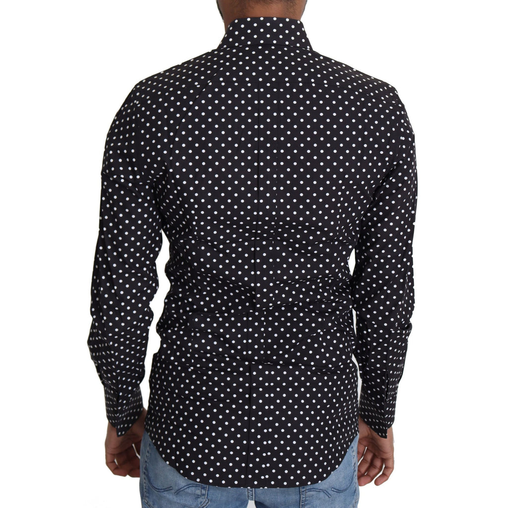 Dolce & Gabbana Black White Polka Dots Casual Shirt