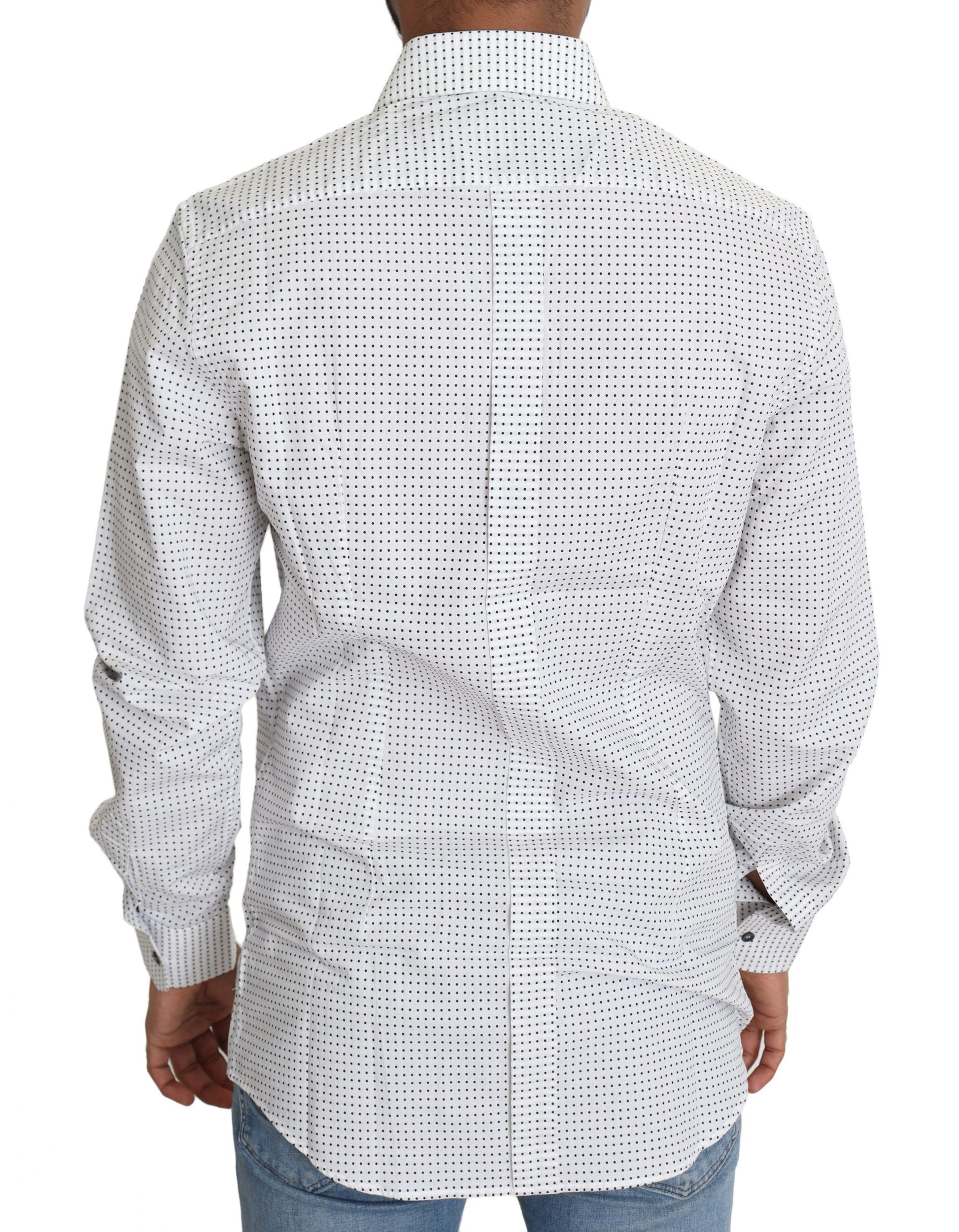 Dolce & Gabbana Black White Polka Dots Dress Shirt Dolce & Gabbana