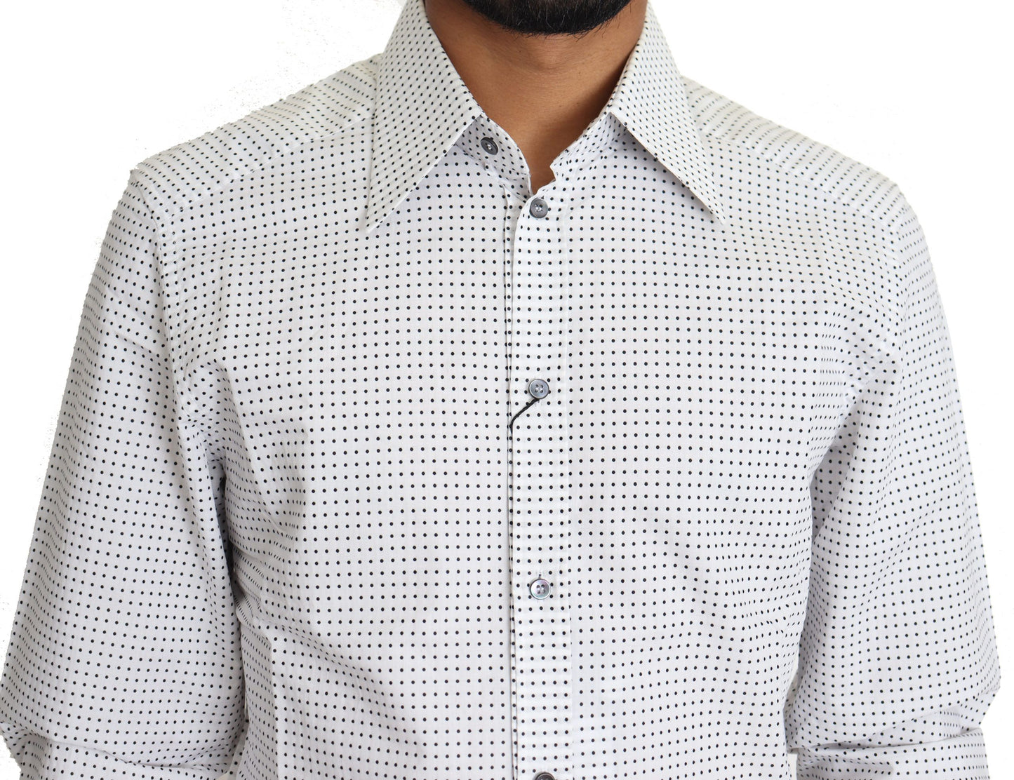 Dolce & Gabbana Black White Polka Dots Dress Shirt Dolce & Gabbana