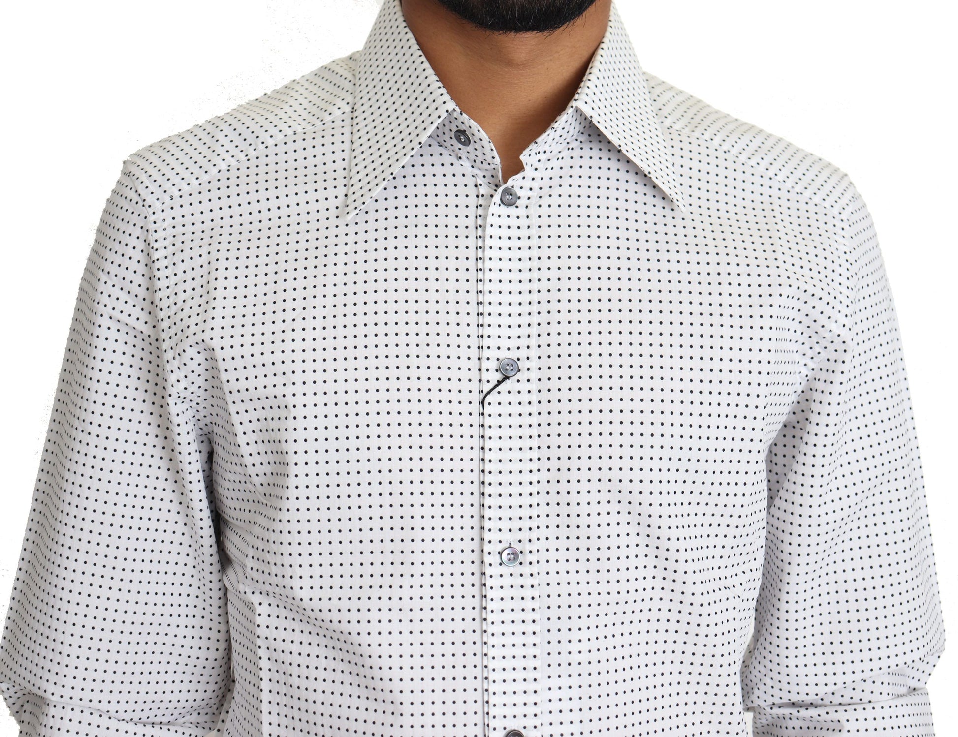 Dolce & Gabbana Black White Polka Dots Dress Shirt Dolce & Gabbana