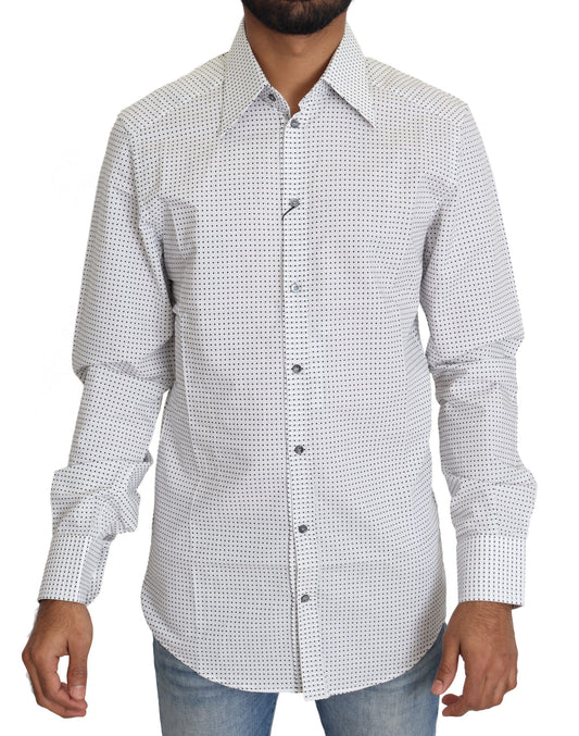 Dolce & Gabbana Black White Polka Dots Dress Shirt Dolce & Gabbana