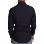 Dolce & Gabbana Navy Blue Cotton Formal Dress Shirt