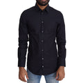 Dolce & Gabbana Navy Blue Cotton Formal Dress Shirt