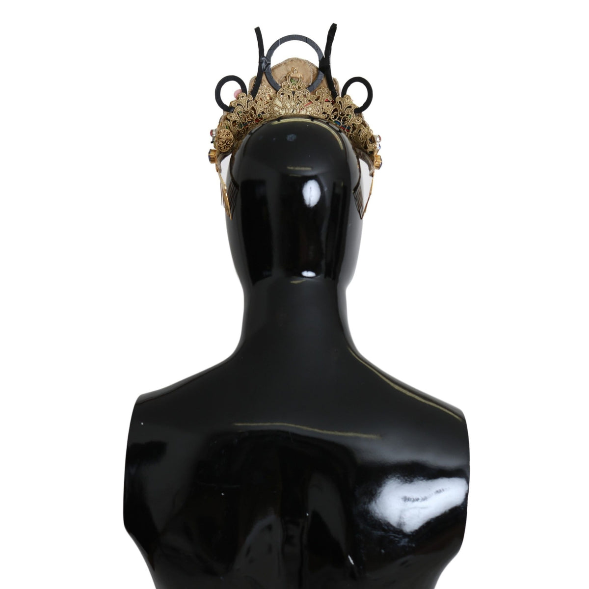 Dolce & Gabbana Gold Brass Floral Crystals LED Lights Crown Tiara Diadem