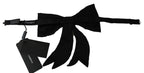 Dolce & Gabbana Silver Tone 100% Silk Crystal Embellished Women Bowtie