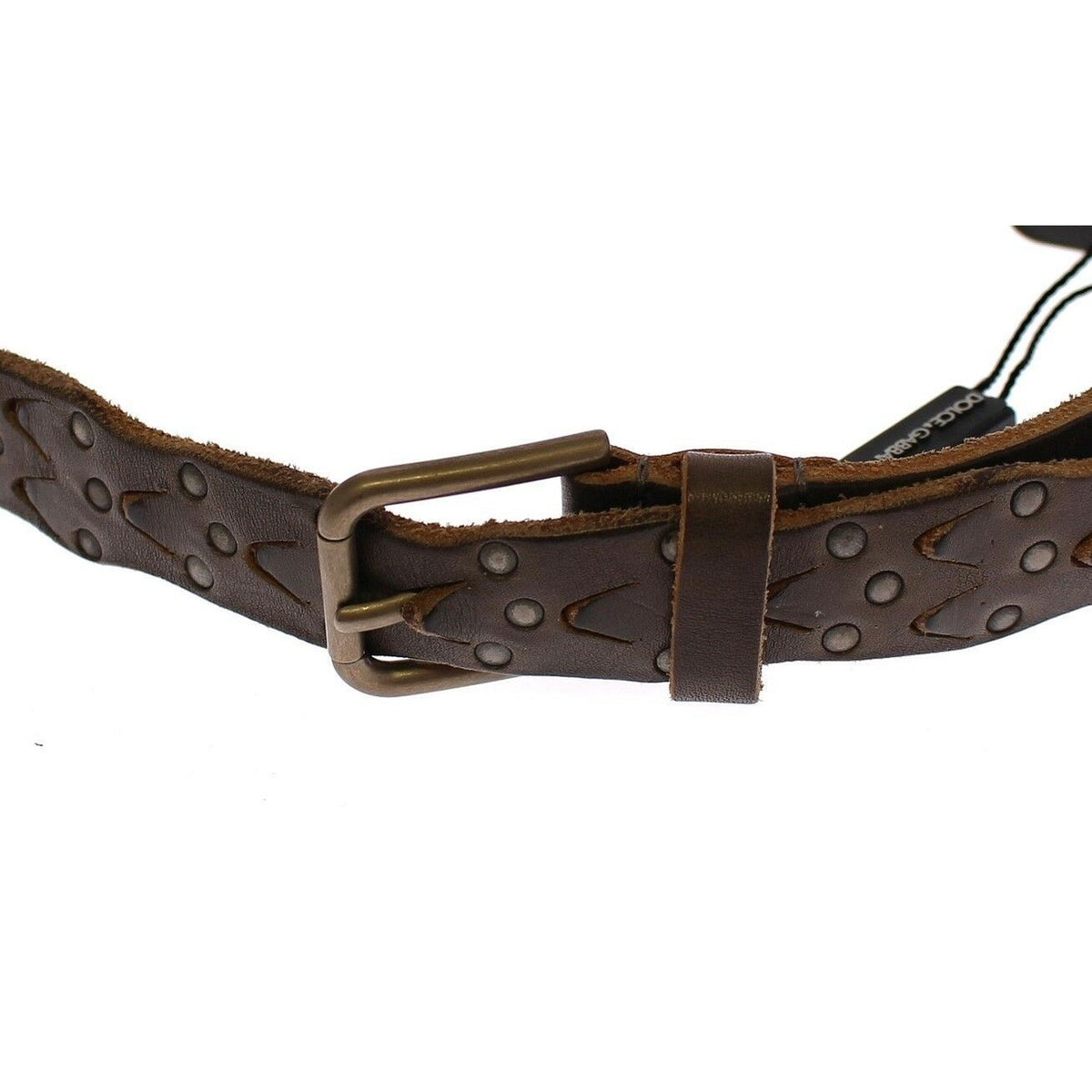Dolce & Gabbana Brown Leather Logo Cintura Gürtel Belt