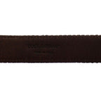 Dolce & Gabbana Brown Leather Logo Cintura Gürtel Belt