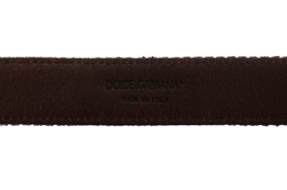 Dolce & Gabbana Brown Leather Logo Cintura Gürtel Belt Dolce & Gabbana