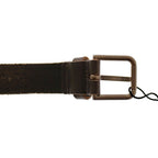 Dolce & Gabbana Brown Leather Logo Cintura Gürtel Belt