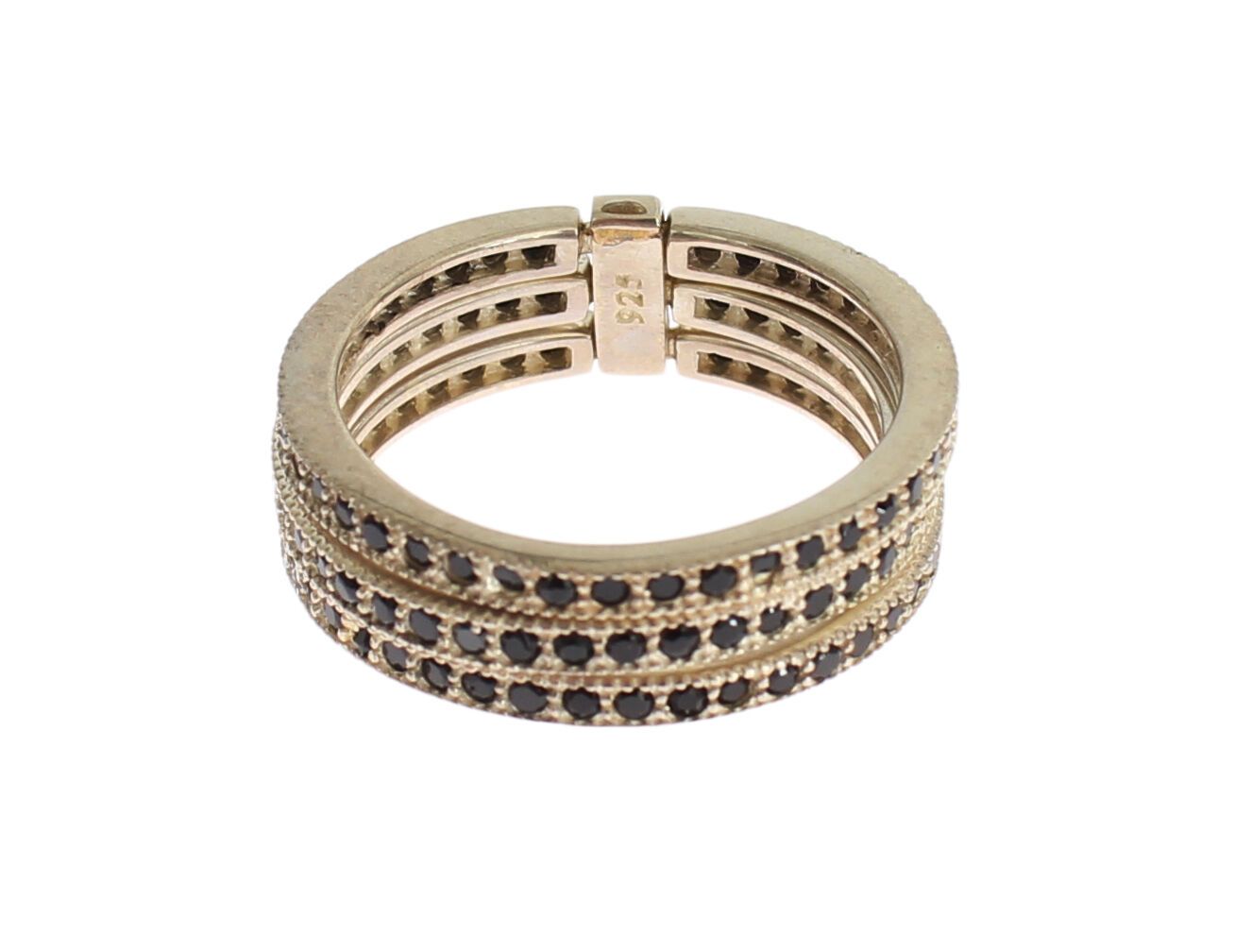 Nialaya Black CZ 925 Sterling Silver Womens Ring Nialaya