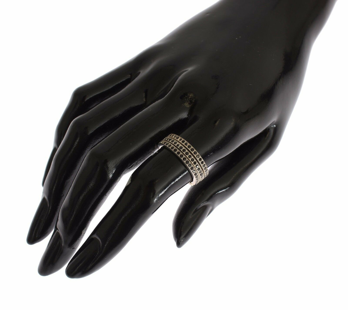 Nialaya Black CZ 925 Sterling Silver Womens Ring Nialaya