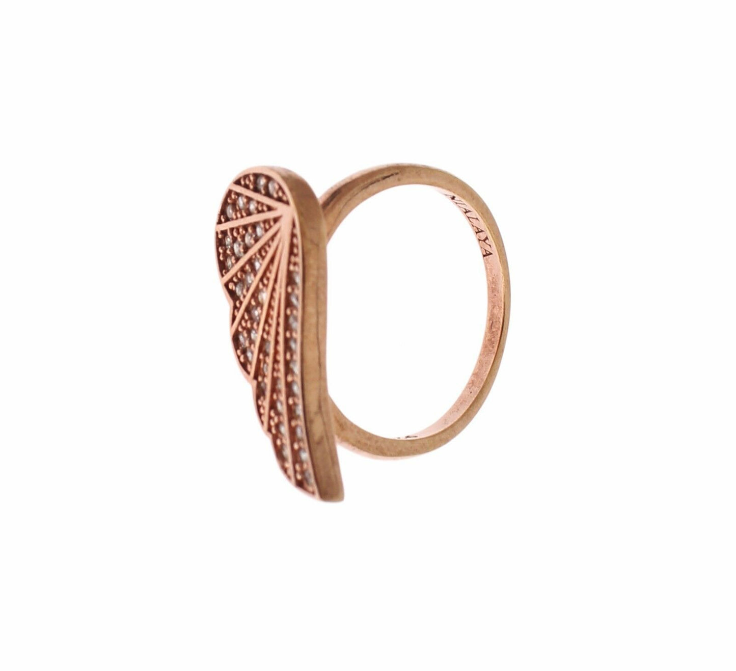 Nialaya Pink Gold 925 Silver Womens Clear CZ Ring Nialaya
