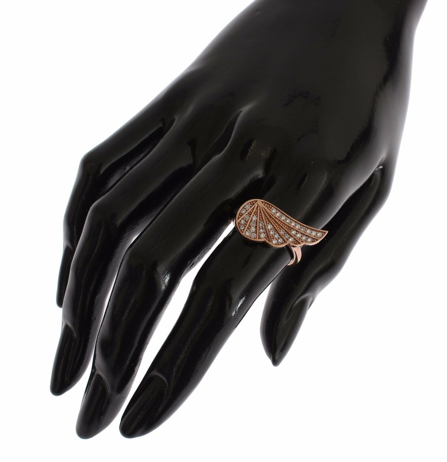 Nialaya Pink Gold 925 Silver Womens Clear CZ Ring Nialaya
