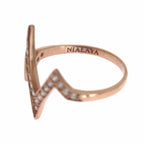 Nialaya Pink Gold 925 Silver Womens Clear Ring