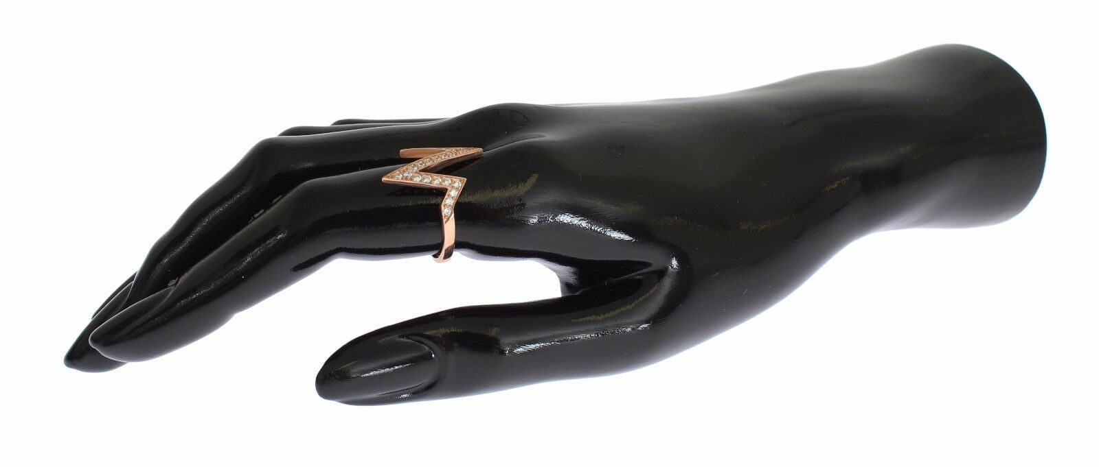 Nialaya Pink Gold 925 Silver Womens Clear Ring Nialaya