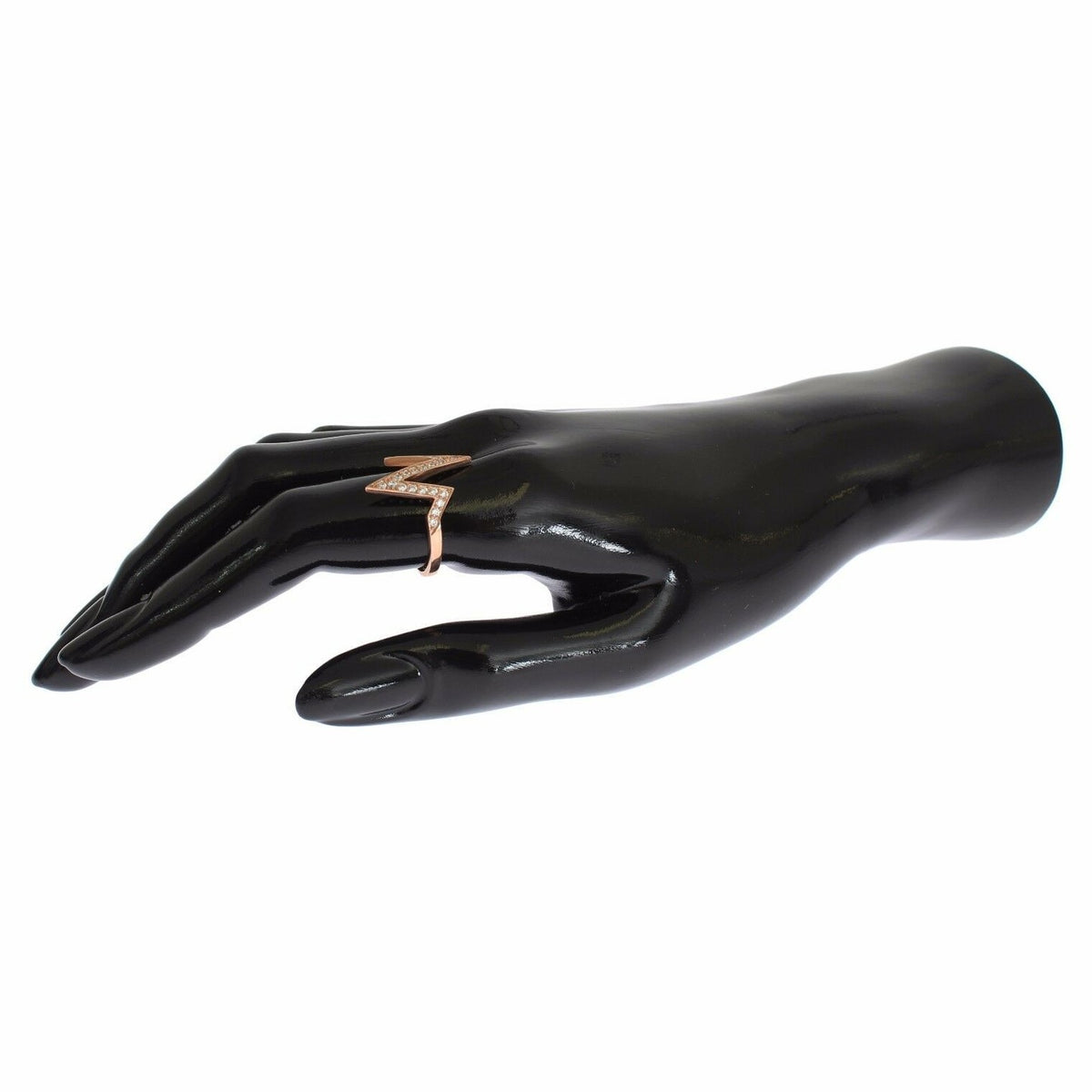 Nialaya Pink Gold 925 Silver Womens Clear Ring