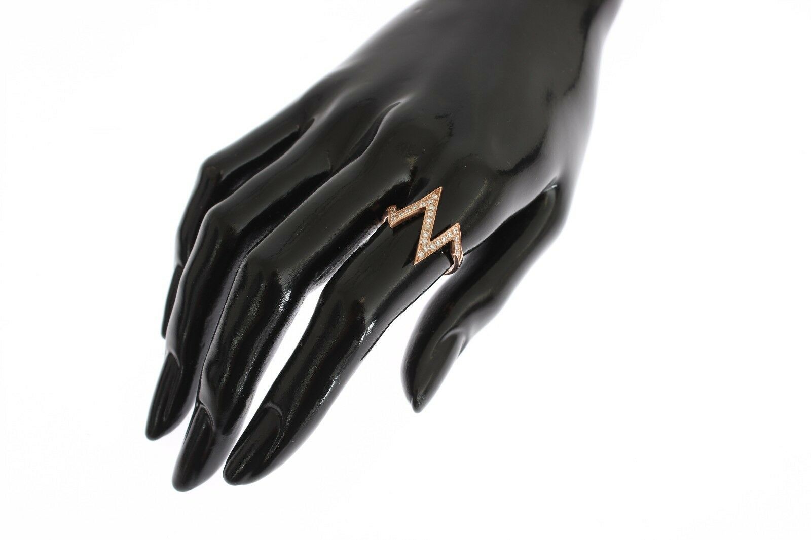 Nialaya Pink Gold 925 Silver Womens Clear Ring Nialaya