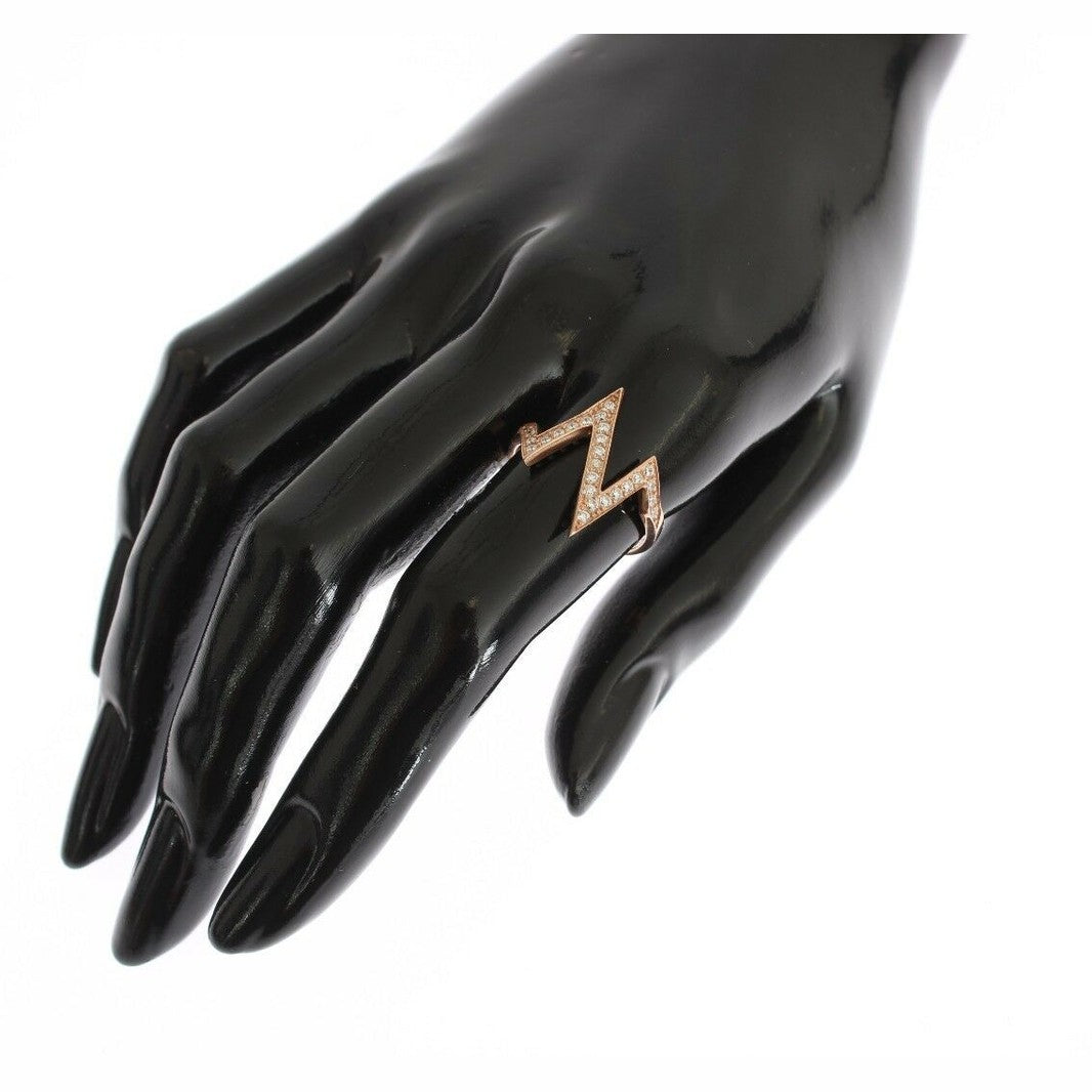 Nialaya Pink Gold 925 Silver Womens Clear Ring