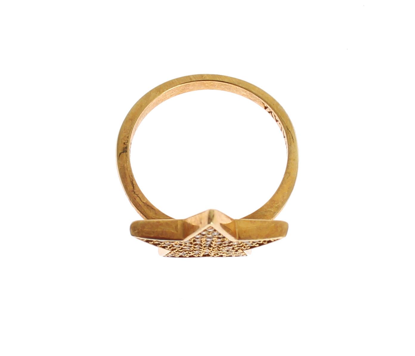 Nialaya Star Gold 925 Silver Womens Clear Ring Nialaya