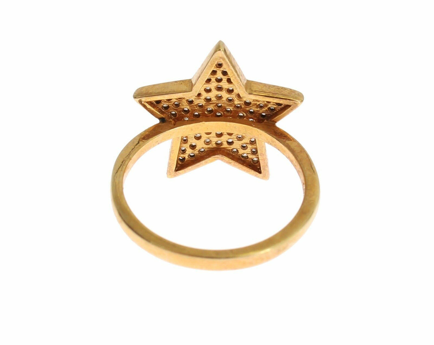 Nialaya Star Gold 925 Silver Womens Clear Ring Nialaya