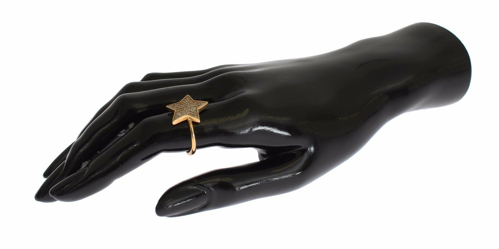 Nialaya Star Gold 925 Silver Womens Clear Ring Nialaya