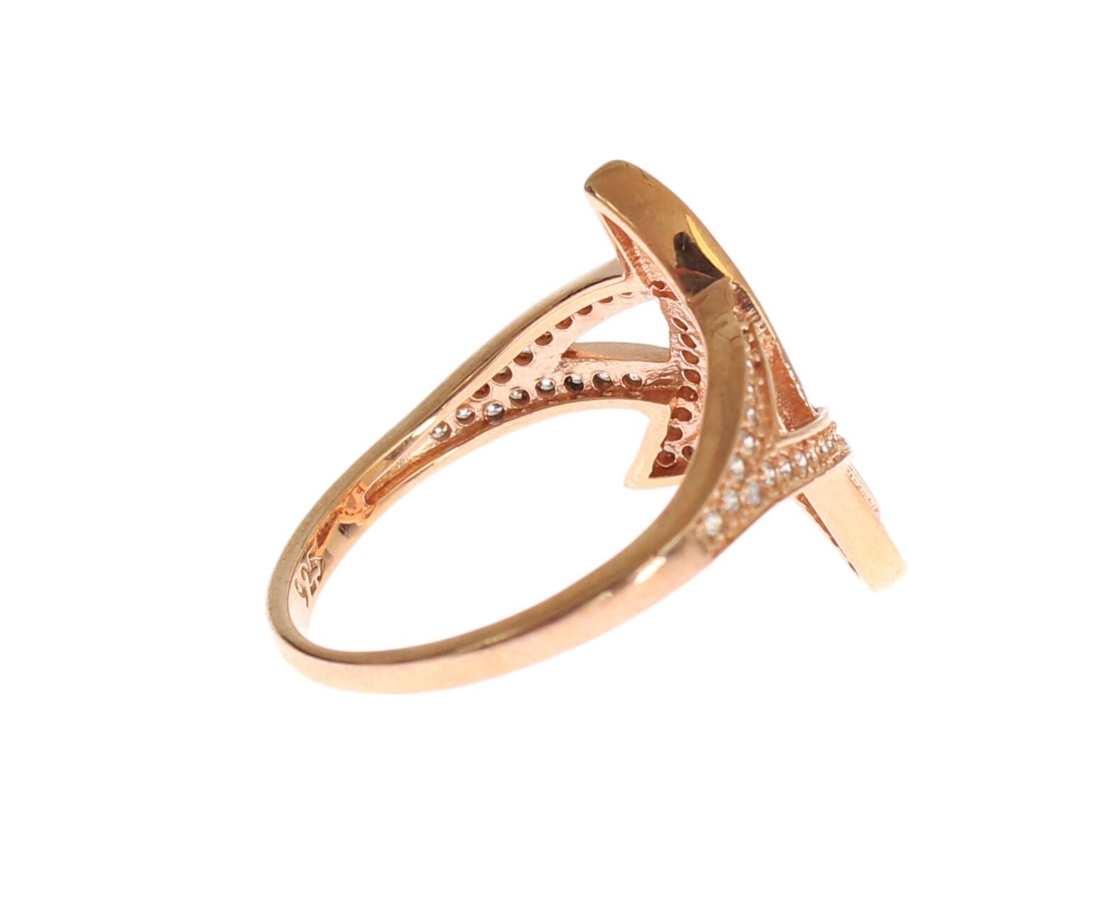 Nialaya Womens Clear CZ Gold 925 Silver Ring Nialaya