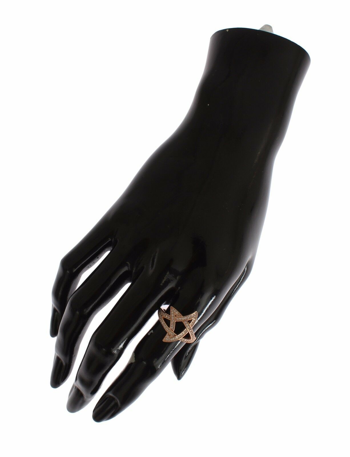 Nialaya Womens Clear CZ Gold 925 Silver Ring Nialaya