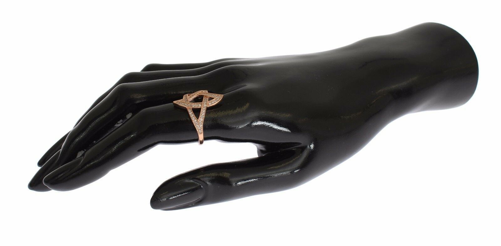 Nialaya Womens Clear CZ Gold 925 Silver Ring Nialaya