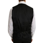 Dolce & Gabbana Black Solid Wool Silk Vest