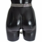 Dolce & Gabbana Black Silk Clear Crystal Bow Waist Belt