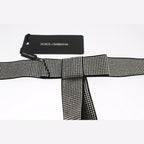 Dolce & Gabbana Black Silk Clear Crystal Bow Waist Belt