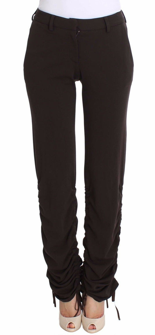 Ermanno Scervino Brown Stretch Casual Trousers Pants Ermanno Scervino
