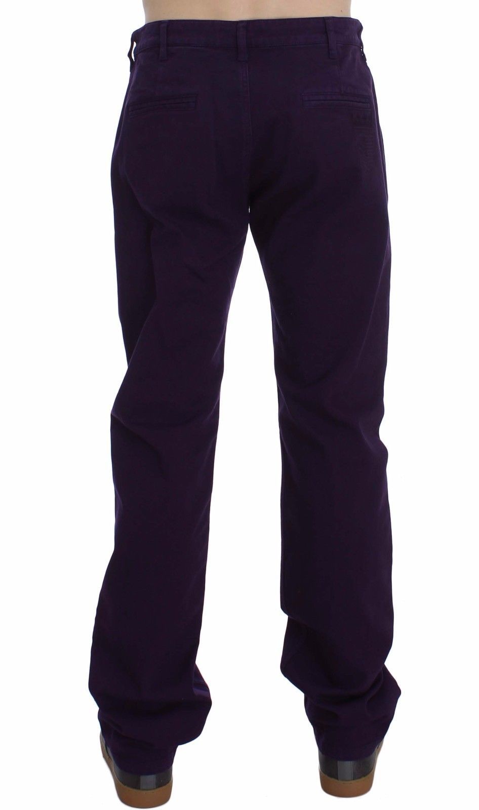 GF Ferre Purple Cotton Stretch Purple Fit Pants GF Ferre