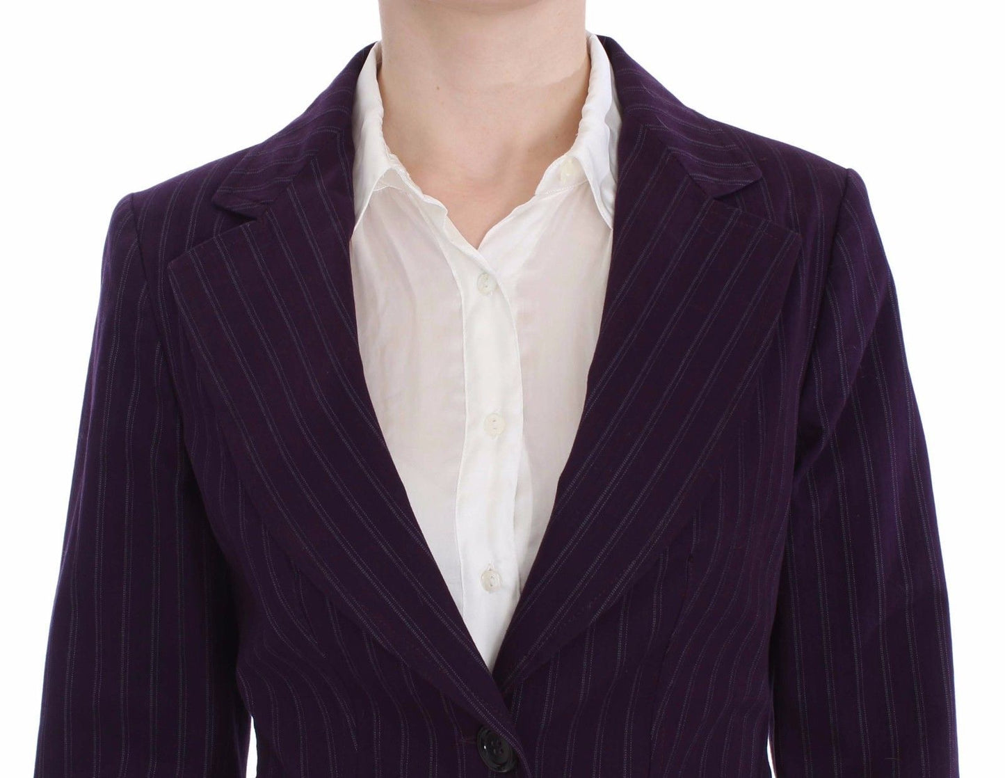 BENCIVENGA Purple Striped Stretch Coat Blazer Pants Suit BENCIVENGA