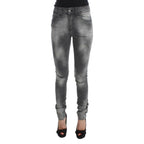 John Galliano Gray Wash Cotton Blend Slim Fit Denim Jeans Pants